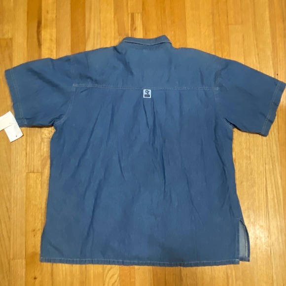 Denim Embellished Shirt Women 3X Short Sleeve Rhinestone Sparkle VTG NWT 1980's - Picture 3 of 14